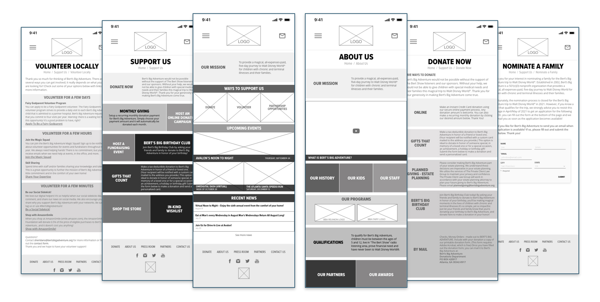 Mobile Wireframes